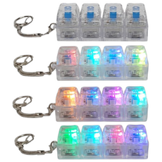 두두타운 4구 LED 키캡 키링, 1개, 투명