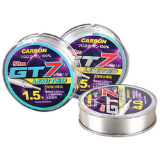 GT7 일본원사 100% 리미티드 카본라인 낚시줄, 투명