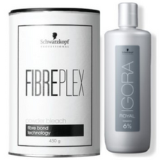 슈바츠코프 파이버플렉스 파우더 블리치 450g + 슈바츠코프 산화제 1000ml, 슈바츠코프 파이버플렉스 파우더 블리치 450g 1개, 옥시젠타 산화제 6%, 1L, 1개