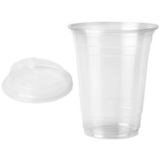 펠리스 투명 PET 아이스컵 + 스트로프리 뚜껑 세트, 1세트, 100개입, 470ml