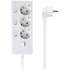 파워존 자동소화 4000W 고용량 웨이브 개별스위치 과부하차단 3구 멀티탭 50cm 1.5m 3m 5m 7m, 자동소화 개별스위치 3구 50cm 화이트, 1개