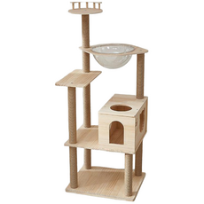 펫인 캣타워 스크래처 통합형 고양이 놀이 공간 PL-7, 1개, 원목색