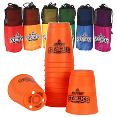 스타 스택스 컵 쌓기 NXX102 3홀 7.8cm 12개입 가방 포함 (랜덤색상) 스태킹 스피드 게임 컵스택 스포츠, 1개