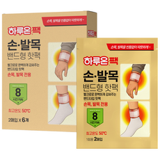 하루온 손 발목 밴드형 온열 찜질팩 핫팩 2P, 6개