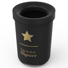 CS Living 時髦開放式圓形垃圾桶 10L, 黑色, 1個