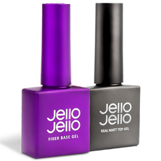 Jello Jello 凝膠指甲油底膠+封層膠, 單色, 1組