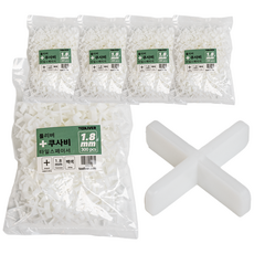 툴리버 타일 쿠사비 ver2 메지핀 타일 스페이스 줄눈 간격, 십자 1.8mm 흰색, 5개, 흰색