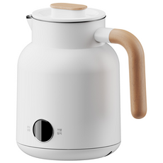 다룸 온도조절 멜로우 전기포트 보온 커피포트 1L, 퓨어화이트