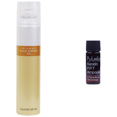 밀본 스켈프 서포트오일 염색전 두피보호제 케어 170g + 15ml 헤어앰플, 1개, 서포트오일 170g + 퓨레이라 앰플15ml