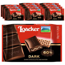 Loacker 萊佳哈斯 經典黑巧克力, 12入, 50g