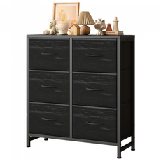 소웰홈 패브릭 3단6문 와이드 수납장, 차콜, 6단