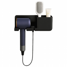 HHPS 무타공 드라이기 거치대 수납 감성 공간 디자인형, 블랙, 1개