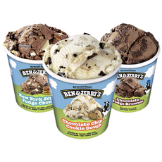 벤앤제리스 아이스크림 파인트묶음(초코칩쿠키도우+뉴욕슈퍼퍼지청크+초코퍼지브라우니), 3개, 473ml