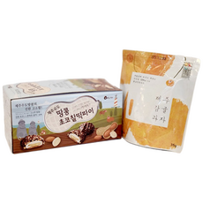 [제주커머스] 제주 우도땅콩 초코 찰떡파이 20개입 1박스 + 국내산 우리밀 감귤과자 증정 제주직송, 720g