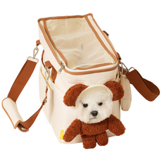 세븐펫 강아지 기내용 캐리어 곰돌이 이동가방, 혼합색상, 1개