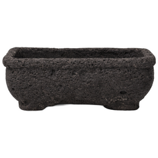 모던레시피 화산석 질감 낮은 직사각 화분 / 분재화분 돌화분, 1개, 블랙