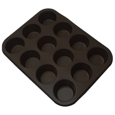 플로랄 높은머핀팬 12구 - 블랙 (높이4.5cm), 1개