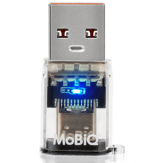 모비큐 USB A To C 타입 3.2Gen2 10G 데이터 120W 초고속 충전 투명 OTG 변환 미니젠더, 1세트, EM-ATC1P120W