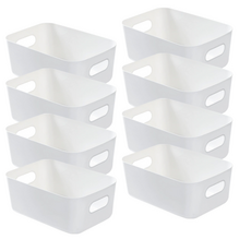다용도 팬트리 리빙박스 수납함 정리함, 8개, 화이트