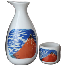 일본 도쿠리 사케병 사케잔 세트 도자기 술병 술잔 2P 독구리 SET, 13)화산/블링-174(도쿠리+술잔2p)