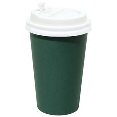 [세트] 국내생산 13온스 종이컵 그린칼라100개+뚜껑100개세트/테이크아웃/카페커피컵, 13oz그린컵100개+10/13개폐 화이트100개, 100세트