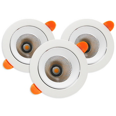 라인라이팅 LED 샤인 COB 3인치 다운라이트 8w 플리커프리, 3개, 전구색(노란빛)