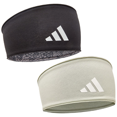 1+1 아디다스 뉴로고 양면 리버시블 더블사이드 스포츠 헤어밴드, 블랙+린넨그린, 1세트