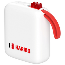 하리보 초소형 10000mAh PD 22.5W 빌트인 케이블 고속충전 보조배터리, 레드, PBP-001