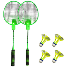 밤에도 즐기는 야외 야간 셔틀콕 라이트업 라켓 불빛나는 LED 배드민턴 세트, 1개