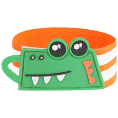 악어 캐리터 귀여운 야광 반사 팔찌 각반 야광띠 자전거각반 반사띠 형광띠 야광밴드 운동밴드, 4개, 악어 주황