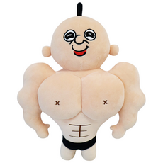 [공식정품] 근육 빵빵이 중형 인형 2종 30cm / 웃긴 선물 생일 응원 헬스 운동 다이어트 캐릭터 센스있는 신박한 엽기 태닝 몸짱 테토, 1개, 01. 근육 빵빵이 인형(기본)