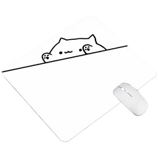 게이밍 고양이 캐릭터 마우스패드 방수코팅 400X450X2MM, 1개, 흰색 1개, 흰색