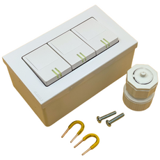 일신 3구 3로 스위치 세트(스위치+PVC노출박스+이도피스+CD커넥터), 1개