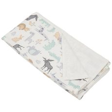 ahtty blanc 棉質超細纖維兒童毛毯, Safari Zoo 野生動物園, 1入