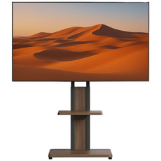 유민플러스 티비 스탠드 이동식 tv 거치대 좌우조절가능 26-70인치 55KG, 1개, 월넛블랙