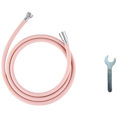 바스럽 국산 파스텔톤 PVC 샤워호스 샤워기호스 + 스패너 [물때 X 꼬임 X 냄새 X], 1.5m, 핑크