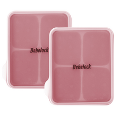 베베락 엘파 실리콘 큐브 2P(냉동보관용기_뚜껑포함 13.5cm X 15cm), 엘파 실리콘큐브(피치핑크2P), 1개