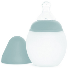 Elhee 矽膠防脹氣奶瓶 150ml+矽膠奶嘴, SM號(0~6個月), Ivy Green, 150ml