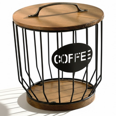 윈라이트 철제 커피캡슐보관함 디스펜서, 1개, 우드블랙