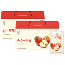 그린애 NFC착즙 사과100% 순수 사과즙 100ml 30팩 1+1 총 60팩 선물세트, 60개