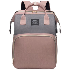 YAOBAO 보냉 접이식 기저귀가방 엄마 가방 버킷백 여성 아기요람, 연한 회색 B