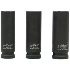 HEXA 1/2 얇은형 임팩 롱 복스알 3P 17mm 19mm 21mm 날씬형 휠너트소켓, 얇은형복스 3PCS 17MM 19MM 21MM