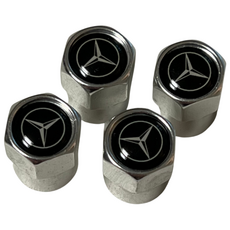 벤츠 Mercedes Benz 타이어 밸브캡 에어캡 구찌캡, 실버, 4개