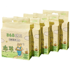 3651 365샌드 고양이 두부모래 2.0 가는입자, 7L, 5개, 녹차향