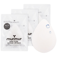 머머 베이비 퓨어 곤약스펀지 물방울스펀지 유아목욕스펀지 수분형, 물방울 건조형, 3개