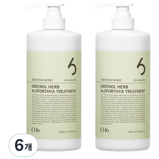 CH6 草本強健髮根護髮素 綠茶木質香, 1L, 6個