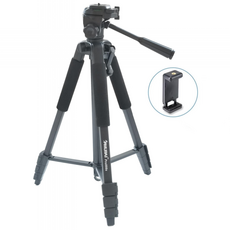 사무라이 PRO888S 튼튼한 여행용 카메라 핸드폰 스마트폰 4단 미니 삼각대, 1개, 블랙, 사무라이888S