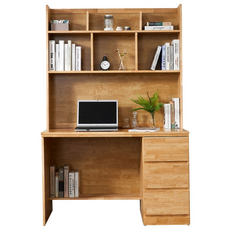 하프탑 고무나무 원목 책상 편수책상 세트, 고무나무 색상