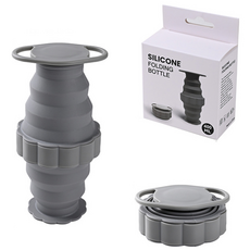 다다란 접이식 런닝 등산 휴대용 물컵 400ml, 그레이