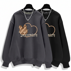 1+1 여성티셔츠 라운드 맨투맨 티 기모안감 겨울핏 HGD25102155 47/57